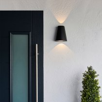 Helm LED 2 Lights Wall Light In Textured Black