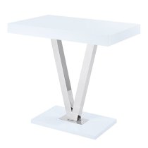 Vienna White High Gloss Bar Table With 4 Candid Teal Stools