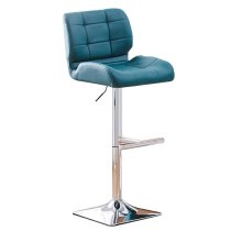 Vienna White High Gloss Bar Table With 4 Candid Teal Stools