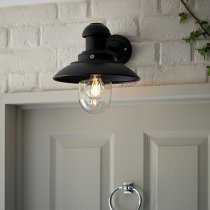 Hereford Classic Clear Glass Shade Wall Light In Matt Black