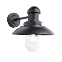 Hereford Classic Clear Glass Shade Wall Light In Matt Black