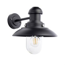 Hereford Classic Clear Glass Shade Wall Light In Matt Black