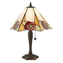 Ingram Medium Tiffany Glass Table Lamp In Dark Bronze