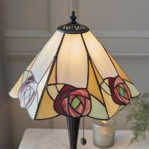 Ingram Medium Tiffany Glass Table Lamp In Dark Bronze