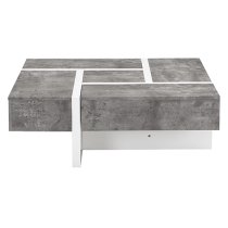 Nova Square Storage Coffee Table In Concrete Effect And White