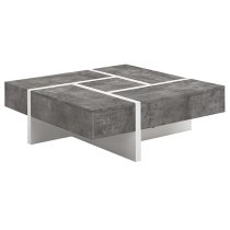 Nova Square Storage Coffee Table In Concrete Effect And White