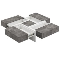 Nova Square Storage Coffee Table In Concrete Effect And White