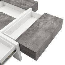 Nova Square Storage Coffee Table In Concrete Effect And White