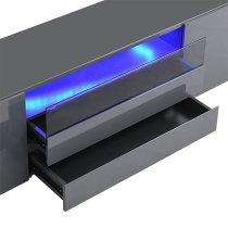 Genie Wide High Gloss TV Stand In Grey With LED Lighting