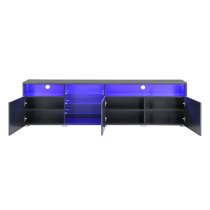 Prieto High Gloss TV Stand Sideboard In Grey With LED Lights