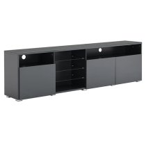 Prieto High Gloss TV Stand Sideboard In Grey With LED Lights