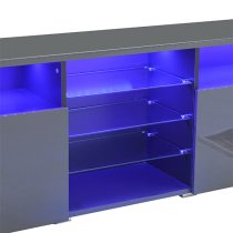 Prieto High Gloss TV Stand Sideboard In Grey With LED Lights