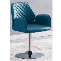 Dante Clear Glass Dining Table With 2 Bucketeer Teal Chairs