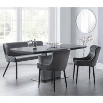 Caishen Extending High Gloss Dining Table In Grey