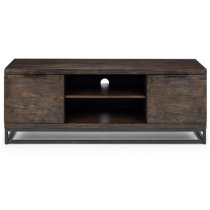 Barras Wooden TV Stand With 2 Doors In Dark Oak