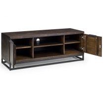 Barras Wooden TV Stand With 2 Doors In Dark Oak