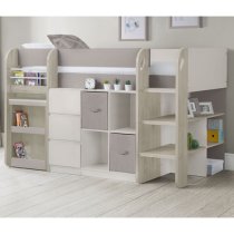 Sadiki Wooden Midsleeper Bunk Bed In Taupe