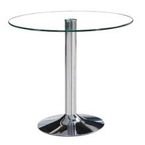 Dante Clear Glass Dining Table With 4 Ronn Grey Chairs