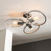 Merola 3 Lights Semi Flush Bathroom Ceiling Light In Chrome