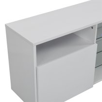 Prieto High Gloss TV Stand Sideboard In White With LED Lights