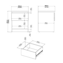 Nakou Bedside Cabinet With 1 Drawer In Jackson Hickory Oak