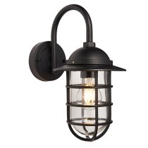 Port Clear Glass Shade Wall Light In Textured Black