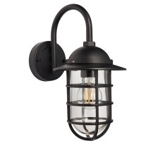 Port Clear Glass Shade Wall Light In Textured Black