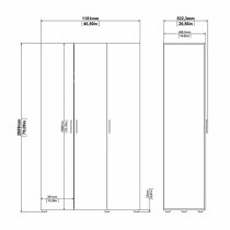 Perkin High Gloss Wardrobe With 3 Doors In Oak And White