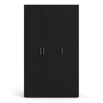 Perkin Wooden Wardrobe With 3 Doors In Black