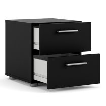 Perkin Wooden Bedside Cabinet With 2 Drawers In Black