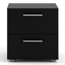 Perkin Wooden Bedside Cabinet With 2 Drawers In Black