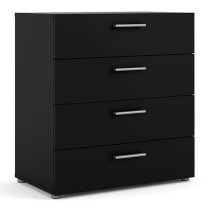 Perkin Wooden Chest Of 4 Drawers In Black