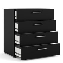 Perkin Wooden Chest Of 4 Drawers In Black