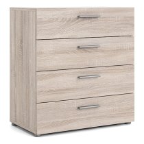 Perkin Wooden Chest Of 4 Drawers In Truffle Oak