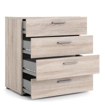 Perkin Wooden Chest Of 4 Drawers In Truffle Oak