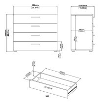 Perkin Wooden Chest Of 4 Drawers In Truffle Oak