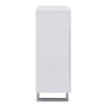 Sydney High Gloss Shoe Cabinet With 2 Door 1 Drawer In White