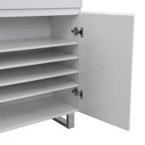 Sydney High Gloss Shoe Cabinet With 2 Door 1 Drawer In White