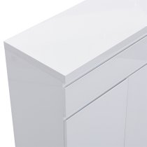 Sydney High Gloss Shoe Cabinet With 2 Door 1 Drawer In White