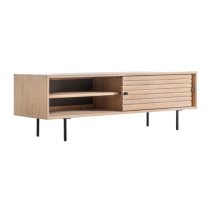 Okonma Wooden TV Stand With Metal Legs In Oak