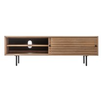 Okonma Wooden TV Stand With Metal Legs In Oak