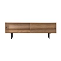 Okonma Wooden TV Stand With Metal Legs In Oak