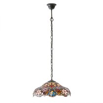 Sullivan Medium Tiffany Glass Pendant Light In Dark Bronze