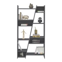 Nuneaton Tall Wooden Bookcase In Grey