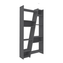 Nuneaton Tall Wooden Bookcase In Grey