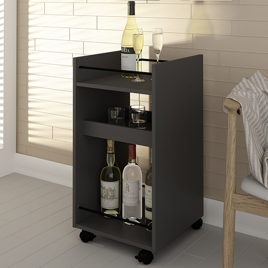 Nuneaton Wooden Drink Trolley In Grey