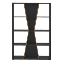 Nuneaton Medium Wooden Bookcase In Black And Pine Effect