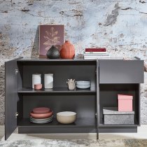 Luca Wooden Sideboard With 2 Doors In Matt Grey