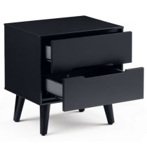 Abrina Wooden Bedside Cabinet With 2 Drawers In Anthracite