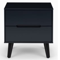 Abrina Wooden Bedside Cabinet With 2 Drawers In Anthracite